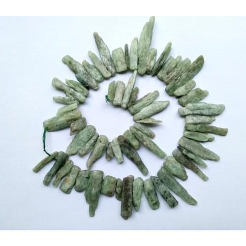 Natural Green Kunzite gem stone Chips beads 10-45mm gem stone Kyanite long Chip Nugget necklace diy Beads 1string 16"