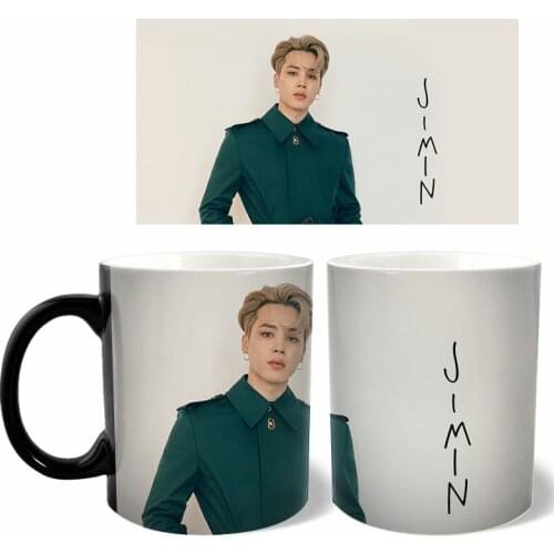 Novelty Fashion Color Changing Mug Student Water Cup Kpop JUNG KOOK JIMIN V SUGA JIN J HOPE Household Drinking Cup