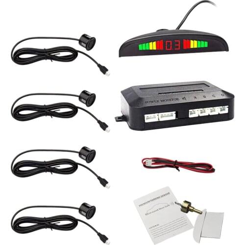 Eunavi 1set Auto Parktronic Led Parking Sensor Kit 4 6 8 Sensors For All Cars Reverse Assistance Backup Radar Monitor System