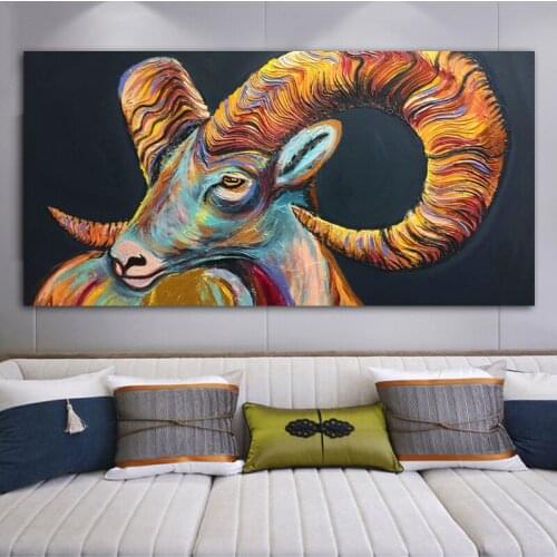 RELIABLI ART Sheep Goat Animal Pictures Canvas Art Posters And Prints Wall Art For Living Room Modern Home Decoration Unframed
