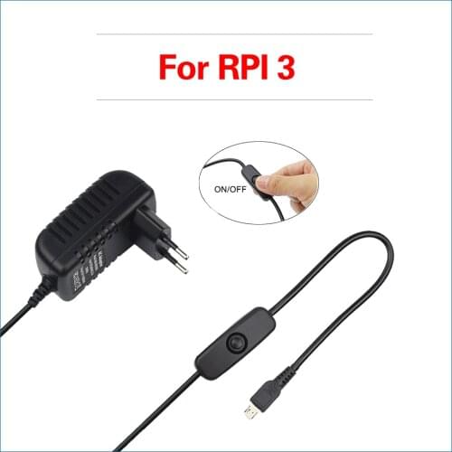 S ROBOT Power Supply Switch Micro USB Power Charger Adapter EU US UK AU for Nvidia Jetson Nano for Raspberry Pi 3 RPI152