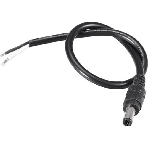 Uxcell DC Power 5.5mm x 2.5mm 10A 18AWG 30cm Length Barrel Male Plug Connector Pigtail