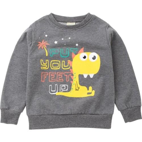 Sport Sweatshirts For Boys Girls Cute Fun Dinosaur Design Blouse Kids Hoodies Children Pullover Tops Autumn Winter Baby Clothes