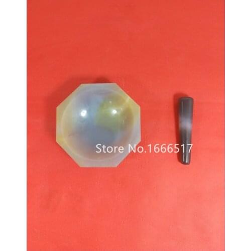 Natural Agate Mortar and Pestle ID=100 mm 4" Inch Lab Grinding High quality NE