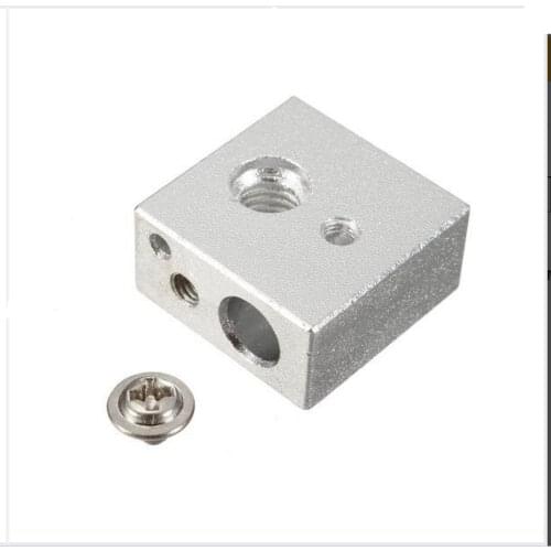 DuoWeiSi 3D Printer Parts 20*20*10mm Heated Block for MK7 MK8 Aluminium 3D Printer Nozzle Head Heating Block Blasting Oxidation