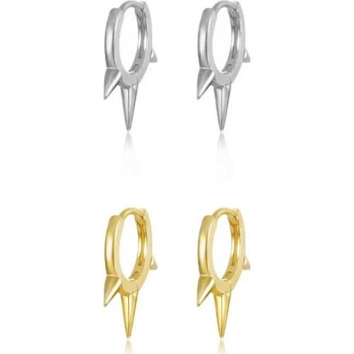 Silver Gold Color French Punk Hip-Hop Geometric Small Hoop Earrings for Women Gold Silver Party Jewelry Pendientes Wholesale