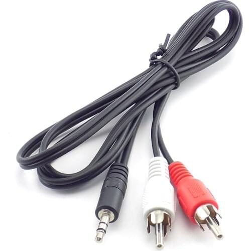 1M 3.5mm Male Stereo To 2 RCA Connector Audio Speaker AV Adapter Cables For Laptop TV DVD MP3/MP4 Extension Cord Conversion Line