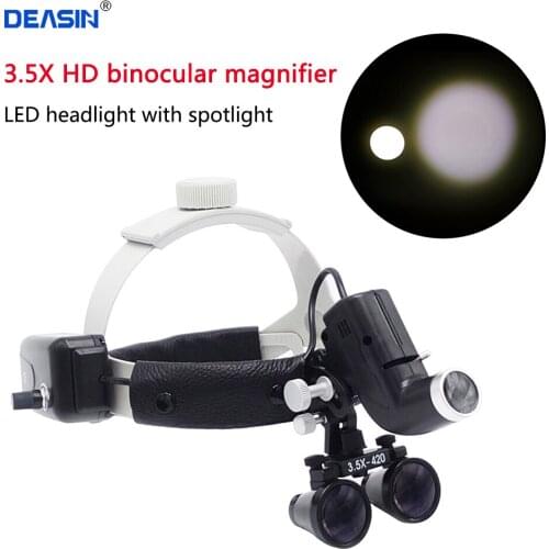 2.5x 3.5 x Dental Headlights With Lamp Head Light Use High Intensity Surgical Headlight With Magnifying Glasses