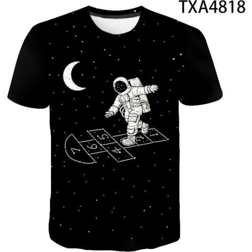 2020 Casual 3D T Shirt Men Women Children Space Astronaut Planet Explore Digital Print Cosmonaut T-shirt Cool Boy Girl Tops Tees