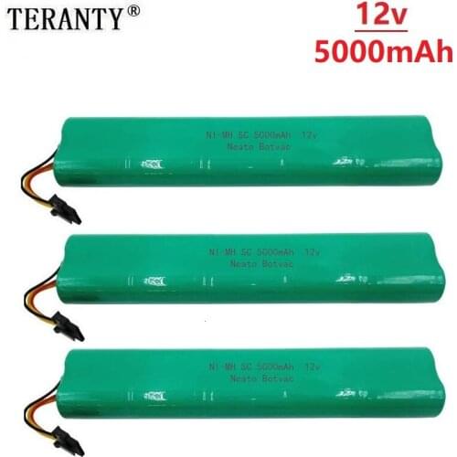 3Pcs Sweeping Machine 12V 5000mAh NiMH Battery for Neato Botvac 70E 75 80 85 D75 D8 D85 Vacuum Cleaners 12v Rechargeable Battery
