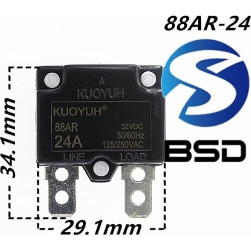 4Pcs Taiwan KUOYUH Overcurrent Protector Overload Switch 24A 88AR Series Automatic Reset