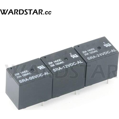5pcs Relay SRA-05VDC-AL SRA-12VDC-AL SRA-24VDC-AL 20A 4pins DC5V DC12V DC24V SRA Relays