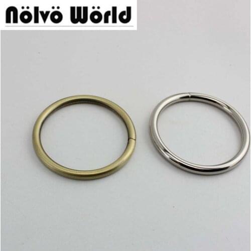 50pcs 25mm 38mm 50mm5.0 line brush antique brass color non-welded round rings,alloy metal O-ring for bags straps belts connect