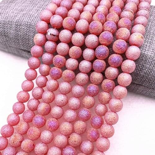 New 6/8mm Austrian Frosted Matt Crystal Glass Beads Loose Spacer Beads Handmade for Jewellery Making DIY Bracelet Necklace #26
