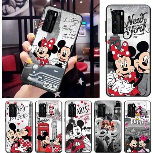 Mickey Minnie Travel For Huawei P Smart S Z Mate 40 RS 30 20 10 Pro Plus Lite 2019 2020 2021 Black Soft Phone Case