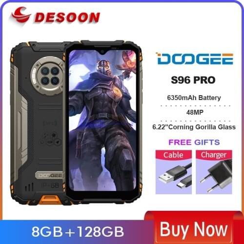 DOOGEE S96 Pro Rugged Phone 48MP Round Quad Camera 20MP Infrared Night Vision Helio G90 Octa Core 8+128GB 6350mAh