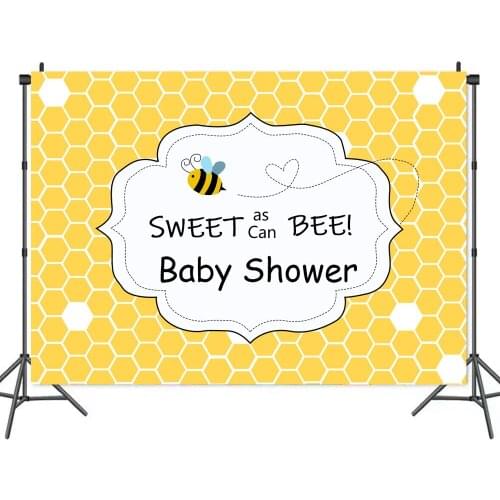Sweet Baby Shower Bee Honeycomb Background Portrait Photography Children Party Decors Photographic Backdrops Photocall Studio