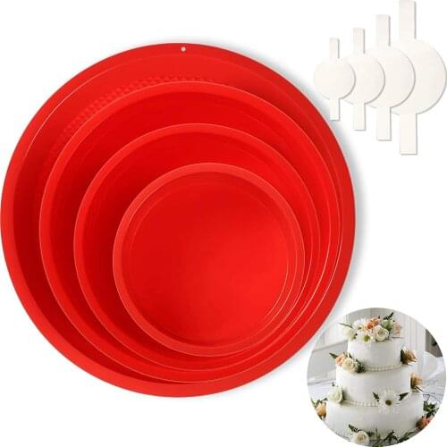 Round Silicone Cake Baking Pan Mold 4 6 8 Inch Mould Baking Forms Silicone Pastry Cake For Baking Toast Bread Pan