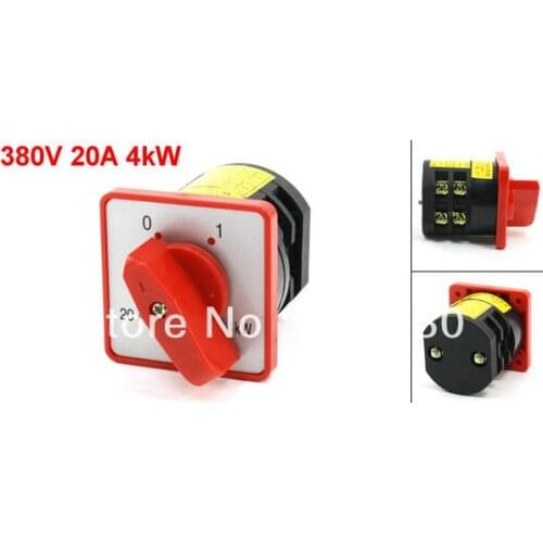 HZ5D-20/4L03 Panel Mount 2 Position ON-OFF Rotary Cam Changeover Combination Switch 380V 20A 4kW