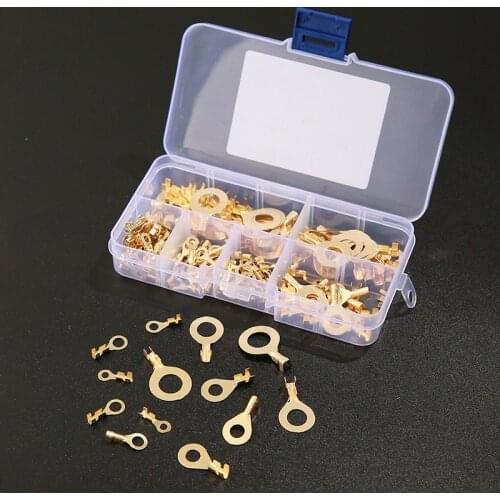 150pcs Round Lugs Terminals Cold-Pressed Connector Copper Tab Wiring Nose Combination Set