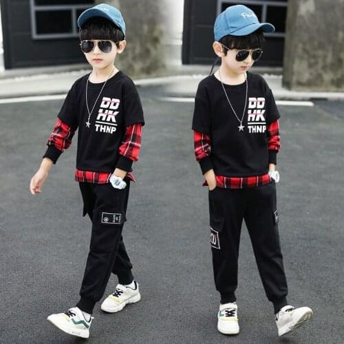 Childrens sports clothing boys' sweater set spring autumn long sleeve childrens clothing set Kids sport clothes set