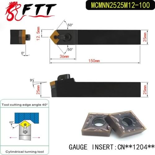 MCMNN2525M12 100 40 Degree CNC Lathe Arbor Machining Cutter External Turning Tools Holders Boring Metal Cutting Toolholders