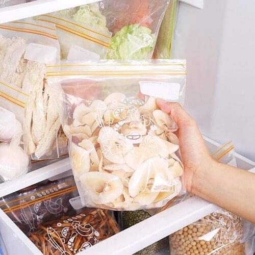 Reusable Vegetable Fresh Fruit Freezing Seal Bag Food Saran Wrap Double Seal Zipper Snack Storage Bag Kitchen Organizer Goods