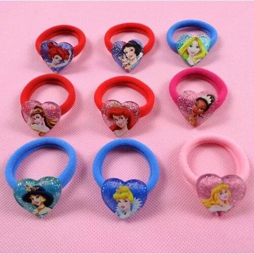2pcs/lot Frozen 2019 new doll accessories cartoon headdress snow white hair ring rubber band hair ring children gift