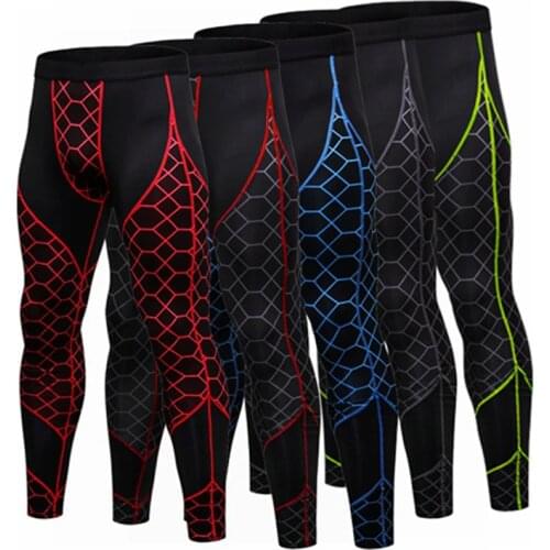 NEW Quality Mens Fitness Mesh Trousers Printed Splicing Quick-drying Elastic sports, strong wear resistance sport pants
