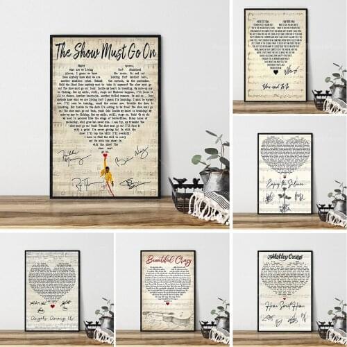 Lyrics poster, wall art, wall decoration, printable wall art, lyrics print wall art