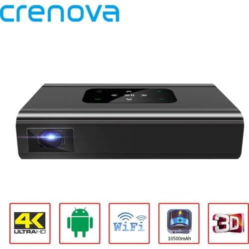 CRENOVA DLP MINI Portable Projector X5 300inch 1080P Video Projector Smart TV Laser Beamer Projector 4K Android WIFI 3D 10500mAH