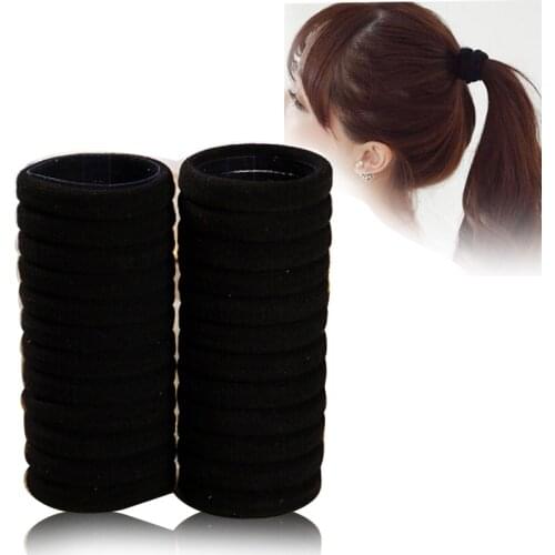 30Pcs Black Color Elastic Ring Hair Bands for Girls Rubber Bands Hair Ties Rope Ponytail Scrunchie Hairbands Ring Styling Tools