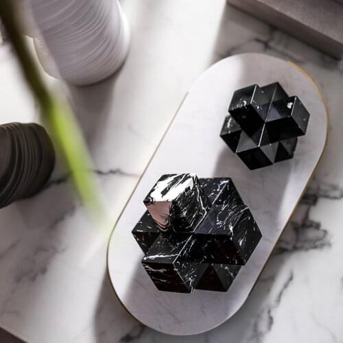 Modern Black White Marble Cross Cross Body Decoration Creative Simple Office Study Model Room Desktop Home Ornaments Accessories