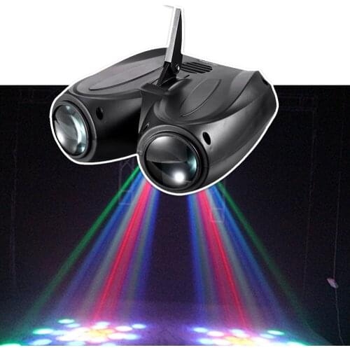Double Head Airship Flash Lamp Laser Light Stage Sound Actived 128 Pattern LED Light Effect Lighting DJ Disco Home Party Bar