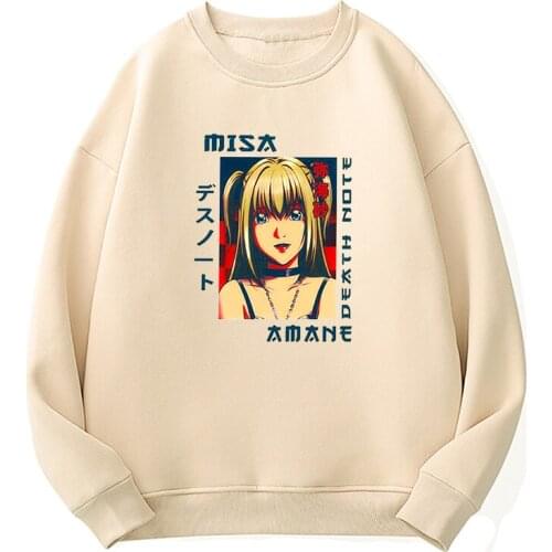 Death Note Hoodies 2021 Men Autumn Winter Anime Sweatshirts Manga Hoodie Male Oversized Kawaii Harajuku Pullovers Misa Hoody