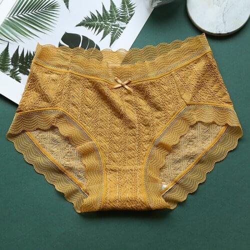 Japanese Style Women Sexy Lace Cotton Underwear Middle Waist Breathable Seamless Soft Panties Cute Lovely Ruffle Breifs