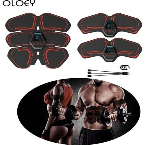USB Charging Abdomen Muscle Trainer Stimulator Muscles Electrostimulator EMS Toner Wireless Vibration Slimming Fitness Equipment