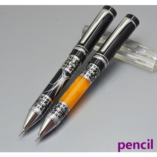 High quality black / orange 2B mechanical pencil school Office stationery unique erasable refill Pens Gift