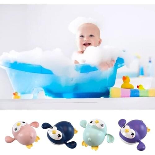 Y4UD Wind-up Toy Bathtub Clockwork Toy Penguin Interactive Water Playset Beach Toy Indoor Shower Floating Cute Baby 3m+ Gift