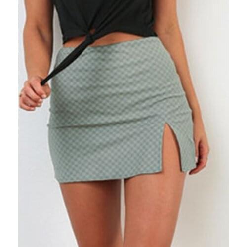 Sagace summer casual print A-line skirt with slit showing thin womens skirt design with hip side split sexy skirt мини-юбки
