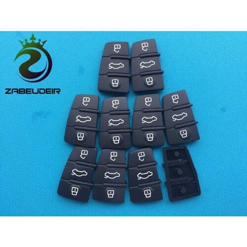 20Pcs/Lot Of Car Remote Key FOB 3 Buttons Rubber Pad Replacement For Audi A3 A4 A6 TT Q7 Shell Blank Case Auto Accessories Parts