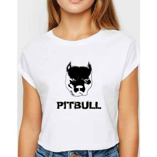 Dog Pitbull tshirt Adult Female Ulzzang Spring Summer T Shirt Harajuku Creative Printing Design Short Sleeve O-Collar T-shirt