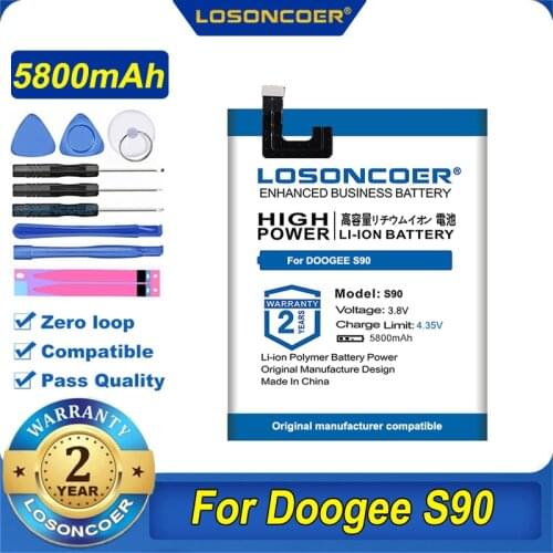 100% Original LOSONCOER 5800mAh For Doogee S90 Battery Mobile Phone
