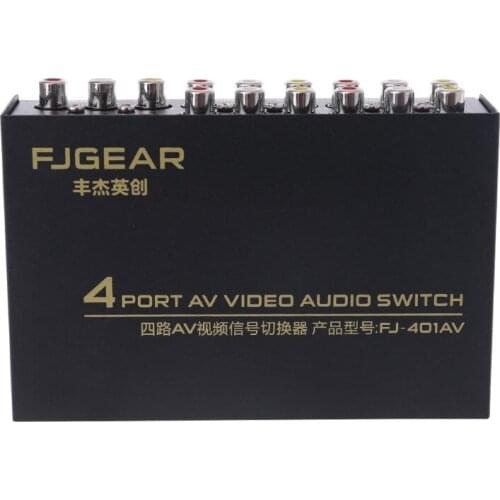 4 Port AV Audio Video RCA 4 Input 1 Output Switcher Switch Selector Splitter Box K1AA