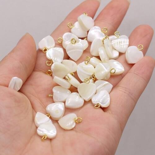 5PCS 2021New Natural Freshwater Shell White Cute Heart Shape Pendant MakingDIY Fashion Necklace Earrings Jewelry Decoration Gift