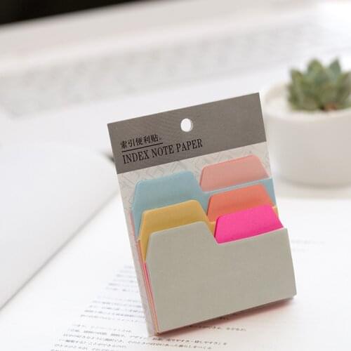 6 Colors Index Sticky Notes Self-adhesive Memo Pad Papeleria 90 Sheets Office Supplies School Stationery