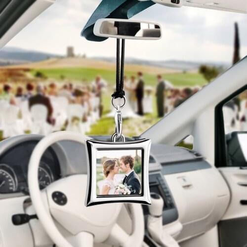 Auto Ornaments Interior Car Pendant Creative Photo Frame Rear View Mirror Decoration Love Family Girl Boy Friends Photos Gifts