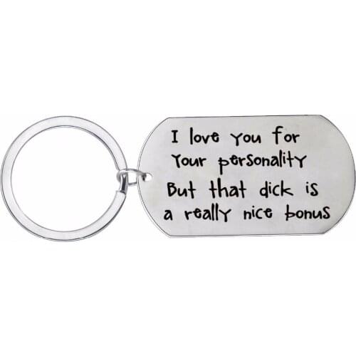 12PC/Lot I Love You Keychain Dog Tag Stainless Steel Keyring For Couple Girlfriend Boyfriend Wife Husband Key Chain Funny Gifts