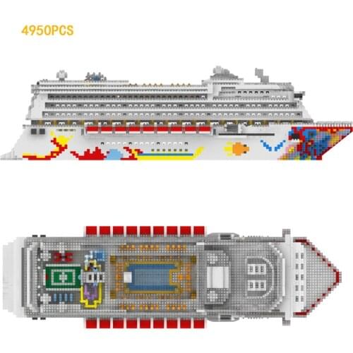 Create Star dream Deluxe Cruise micro diamond block ship figures building bricks assemble nanobricks toys collection for gifts