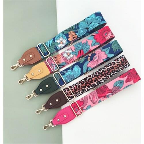 Flower Women Shoulder Bag Strap Replacement Adjustable Wide Belt Strap for Crossbody Bag Accessories Women Handbags Handle 130cm